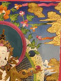 Buddhist Hand Painted Thangka Of Vajrasattva With Consort, [shakti], Yab-yum, [real Gold], Lamas Art