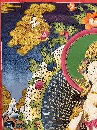 Buddhist Hand Painted Thangka Of White Tara, [real Gold], Lamas Art