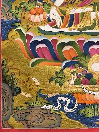 Buddhist Hand Painted Thangka Of White Tara, [real Gold], Lamas Art