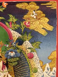 Buddhist Hand Painted Thangka Of White Tara, [real Gold], Lamas Art