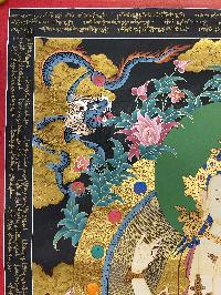 Buddhist Hand Painted Thangka Of Chenrezig, [real Gold], Lamas Art