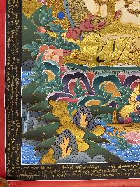 Buddhist Hand Painted Thangka Of Chenrezig, [real Gold], Lamas Art