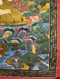Buddhist Hand Painted Thangka Of Chenrezig, [real Gold], Lamas Art