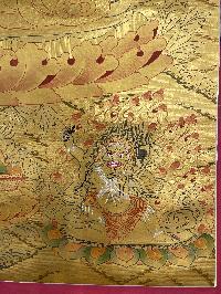 Buddhist Hand Painted Thangka Of Manjushri, [real Gold], Lamas Art