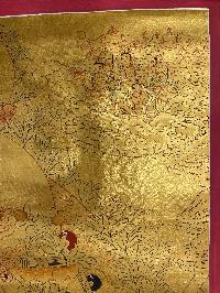 Buddhist Hand Painted Thangka Of Manjushri, [real Gold], Lamas Art