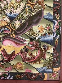Buddhist Hand Painted Thangka Of Wheel Of Life, Lamas Art