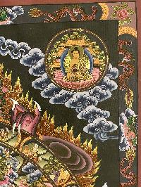 Buddhist Hand Painted Thangka Of Wheel Of Life, Lamas Art