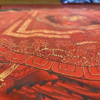 Buddhist Hand Painted Thangka Of Manjushri Mandala, [real Gold], Lamas Art