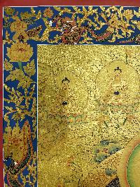 Buddhist Hand Painted Thangka Of Shakyamuni Buddha, [real Gold], Lamas Art