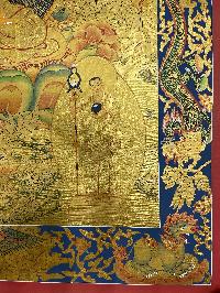 Buddhist Hand Painted Thangka Of Shakyamuni Buddha, [real Gold], Lamas Art