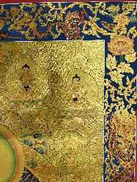Buddhist Hand Painted Thangka Of Shakyamuni Buddha, [real Gold], Lamas Art