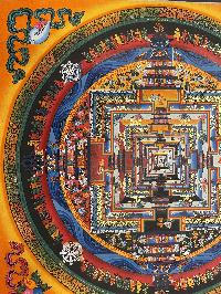 Buddhist Hand Painted Thangka Of Kalachakra Mandala, Lamasart], [square Mandala]