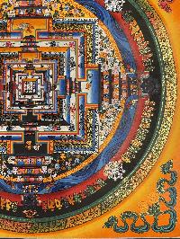 Buddhist Hand Painted Thangka Of Kalachakra Mandala, Lamasart], [square Mandala]