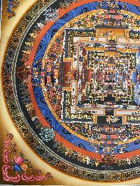 Buddhist Hand Painted Thangka Of Kalachakra Mandala, Lamasart], [square Mandala]