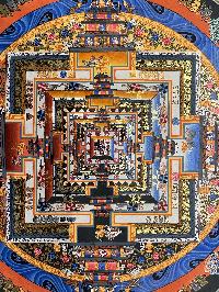 Buddhist Hand Painted Thangka Of Kalachakra Mandala, Lamasart], [square Mandala]