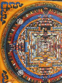 Buddhist Hand Painted Thangka Of Kalachakra Mandala, Lamasart], [square Mandala]