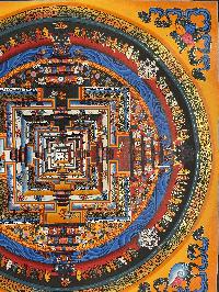 Buddhist Hand Painted Thangka Of Kalachakra Mandala, Lamasart], [square Mandala]