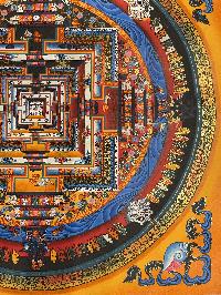 Buddhist Hand Painted Thangka Of Kalachakra Mandala, Lamasart], [square Mandala]