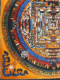 Buddhist Hand Painted Thangka Of Kalachakra Mandala, Lamasart], [square Mandala]