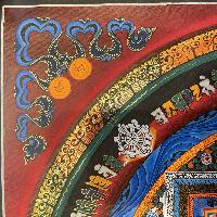 Buddhist Hand Painted Thangka Of Kalachakra Mandala, Lamasart], [square Mandala]