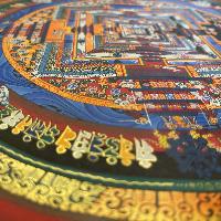 Buddhist Hand Painted Thangka Of Kalachakra Mandala, Lamasart], [square Mandala]