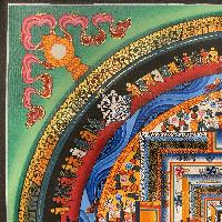 Buddhist Hand Painted Thangka Of Kalachakra Mandala, Lamasart], [square Mandala]