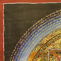Buddhist Hand Painted Thangka Of Mantra Mandala, Lamas Art