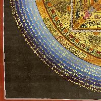 Buddhist Hand Painted Thangka Of Mantra Mandala, Lamas Art