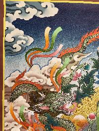 Buddhist Hand Painted Thangka Of Chenrezig, [real Gold], Lamas Art