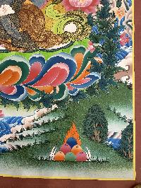 Buddhist Hand Painted Thangka Of Chenrezig, [real Gold], Lamas Art