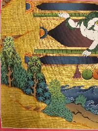 Buddhist Hand Painted Thangka Of Samantabhadra,lamas Art