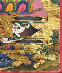 Buddhist Hand Painted Thangka Of Samantabhadra,lamas Art