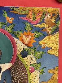 Buddhist Hand Painted Thangka Of Samantabhadra,lamas Art