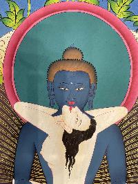 Buddhist Hand Painted Thangka Of Samantabhadra,lamas Art