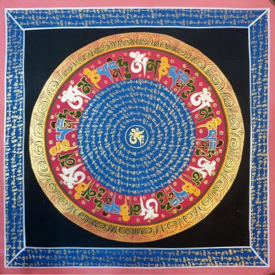 [stock Clearance], Hand Painted Mantra Mandala, [square Mandala]