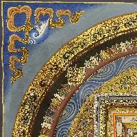 Buddhist Hand Painted Thangka Of Mandala, Lamas Art, [square Mandala]