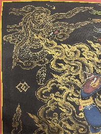 Buddhist Hand Painted Thangka Of Vajrapani [chana Dorje], [real Gold], Lama`s Art