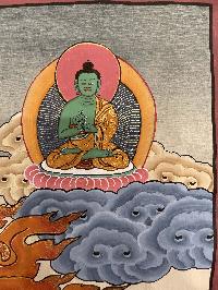 Buddhist Hand Painted Thangka Of Vajrapani [chana Dorje], [bodhisattva Set], [real Gold], Lamas Art, Three Great Bodhisattvas
