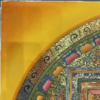 Buddhist Hand Painted Thangka Of Shakyamuni Buddha, Mandala [real Gold], Lama`s Art, [square Mandala]