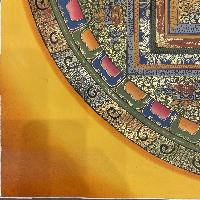 Buddhist Hand Painted Thangka Of Shakyamuni Buddha, Mandala [real Gold], Lama`s Art, [square Mandala]