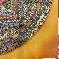 Buddhist Hand Painted Thangka Of Shakyamuni Buddha, Mandala [real Gold], Lama`s Art, [square Mandala]