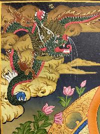 Buddhist Hand Painted Thangka Of Vajrasattva, [real Gold], Lamas Art