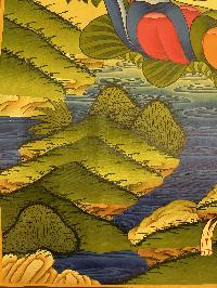 Buddhist Hand Painted Thangka Of Vajrasattva, [real Gold], Lamas Art