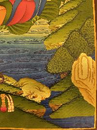 Buddhist Hand Painted Thangka Of Vajrasattva, [real Gold], Lamas Art