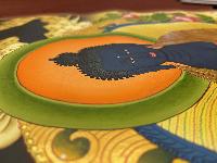 Buddhist Hand Painted Thangka Of Medicine Buddha, [real Gold], Lamas Art