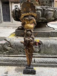 Buddhist Mahakala Phurba, With Color Finishing And Antique Finishing