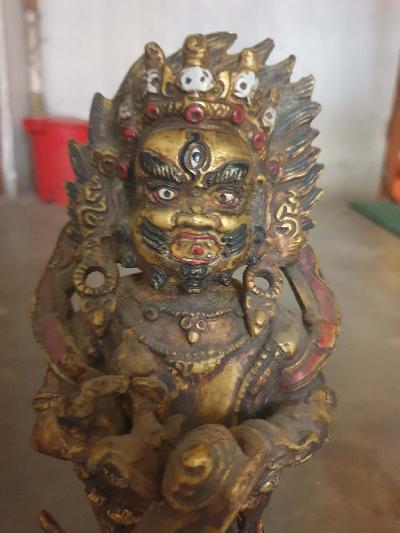 Buddhist Mahakala Phurba, With Color Finishing And Antique Finishing