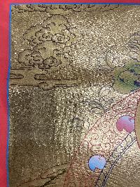Buddhist Hand Painted Thangka Of Amitabha Buddha, [real Gold], Lama`s Art