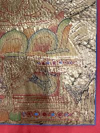 Buddhist Hand Painted Thangka Of Amitabha Buddha, [real Gold], Lama`s Art