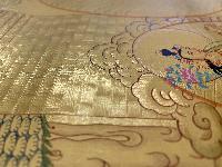 Buddhist Hand Painted Thangka Of Amitabha Buddha, [real Gold], Lama`s Art